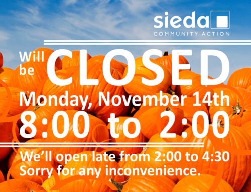 Sieda Closed till 2 on November 14